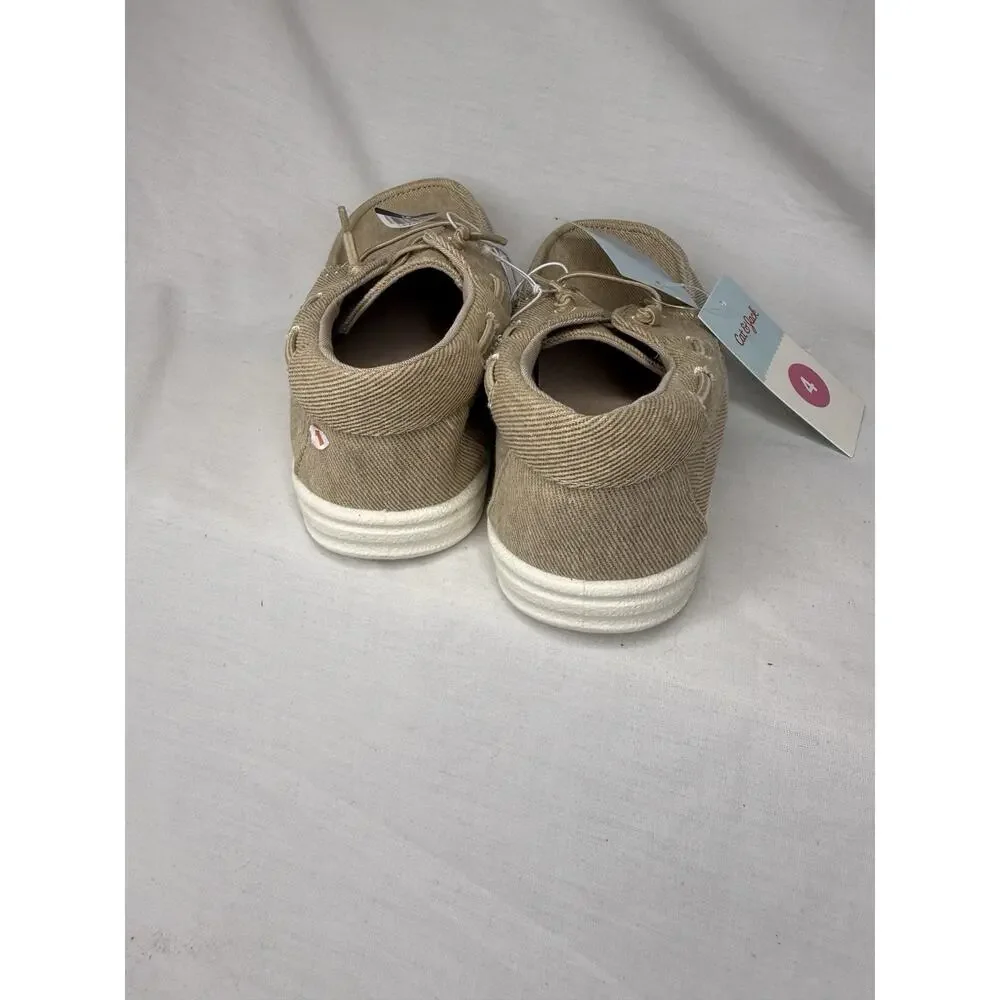 Cat & Jack Kids' Boyd Boat Sneakers Khaki Big Boys 6 NWT